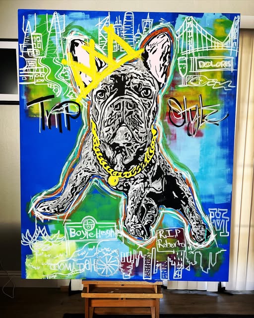 Boyle Heights-inspired mixed-media canvas